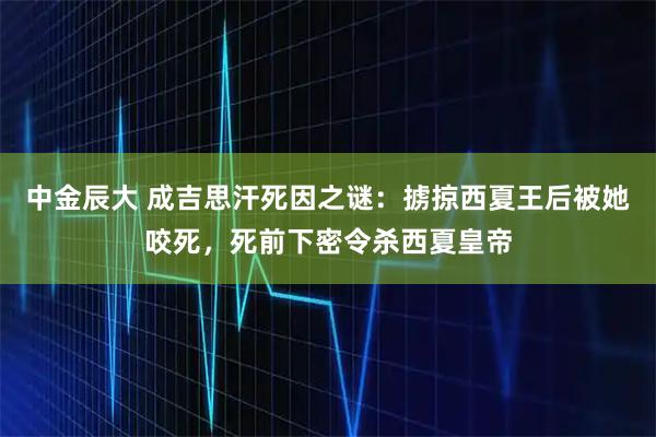 中金辰大 成吉思汗死因之谜:掳掠西夏王后被她咬死,死前下密令杀西夏皇帝