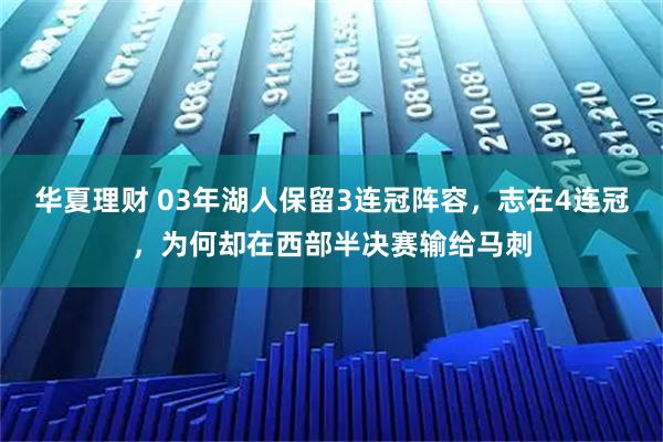 华夏理财 03年湖人保留3连冠阵容,志在4连冠,为何却在西部半决赛输给马刺